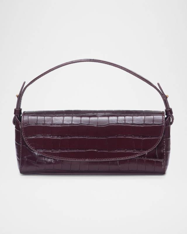 Sabrina Mini Croc-Embossed Leather Top-Handle Bag